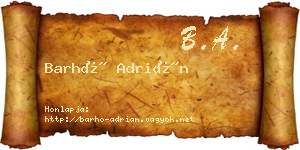 Barhó Adrián névjegykártya