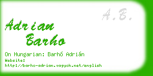 adrian barho business card
