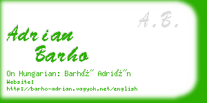 adrian barho business card